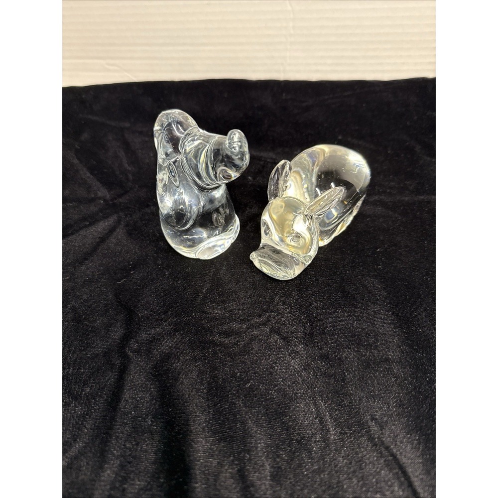 2 Glass Paper Weights Snoopy Dog?& Pig Rhino Both Great Addition To Your Collect